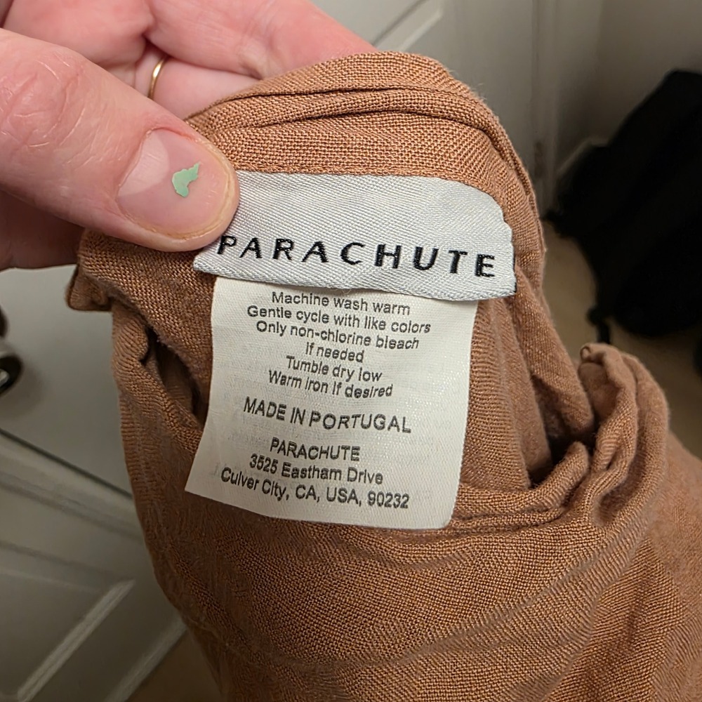 Parachute 100% Linen King Duvet Cover Terracotta Orange Button Close Blanket